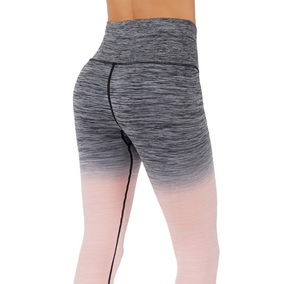 NWT Seamless High Waist Yoga Dry-Fit Ombre compression Leggings Tummy support - Picture 4 of 5